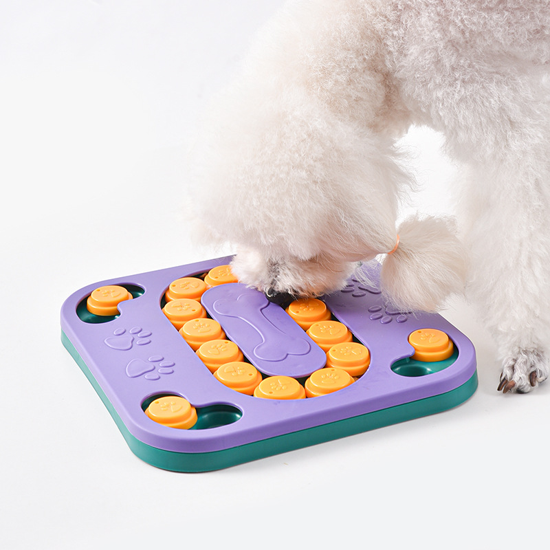 Dog Cat Slow Feeder Puzzle Bowl Toy Square Track Maze Interactive Food Foraging Bowl Plastic