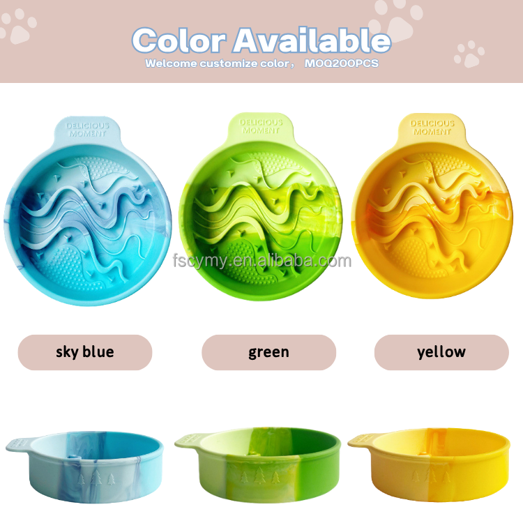 Food Grade Puppy Slow Feeder Silicone Cat Lick Mat Treat Bowl for Anxiety Relief