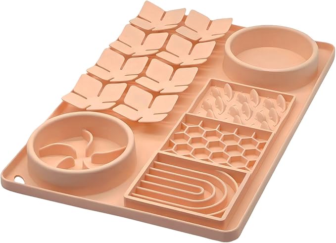4 in 1 Silicone Dog Bowl Set Lick Mat &amp; Slow Feeder Pet Bowl Portable Water Food Feeders for Dogs