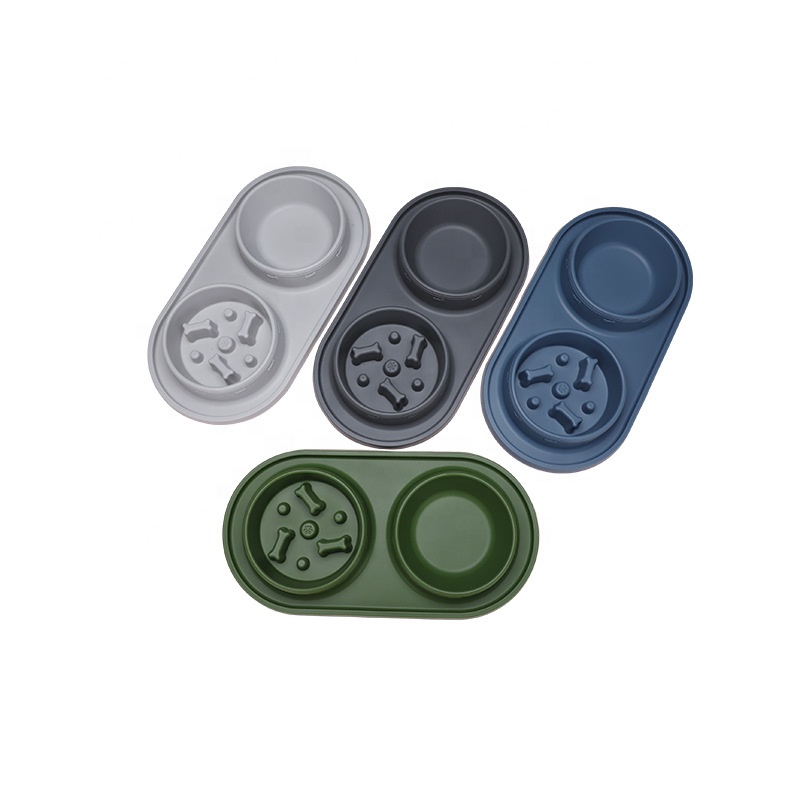 Hot-selling New Wholesale Slow Food Dog Cat Pet Feeding Bowl Stainless Steel Pet Bowl Slow Feeder with Non-slip Silicone Pad