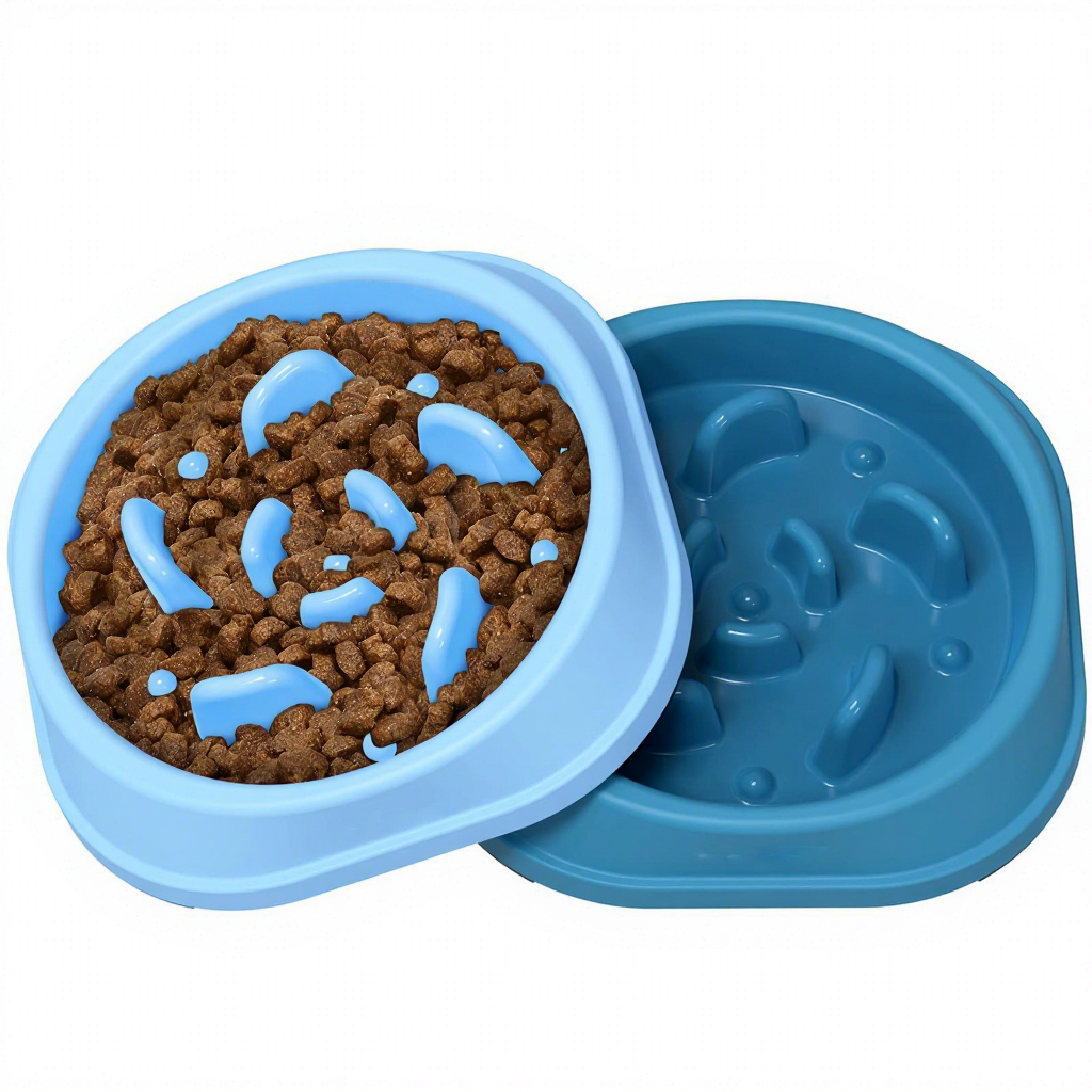 Automatic 2 in 1 PP Slow Feeder Bowls Anti-choking Anti-vomiting with Anti-Slip Base for Dogs and Cats