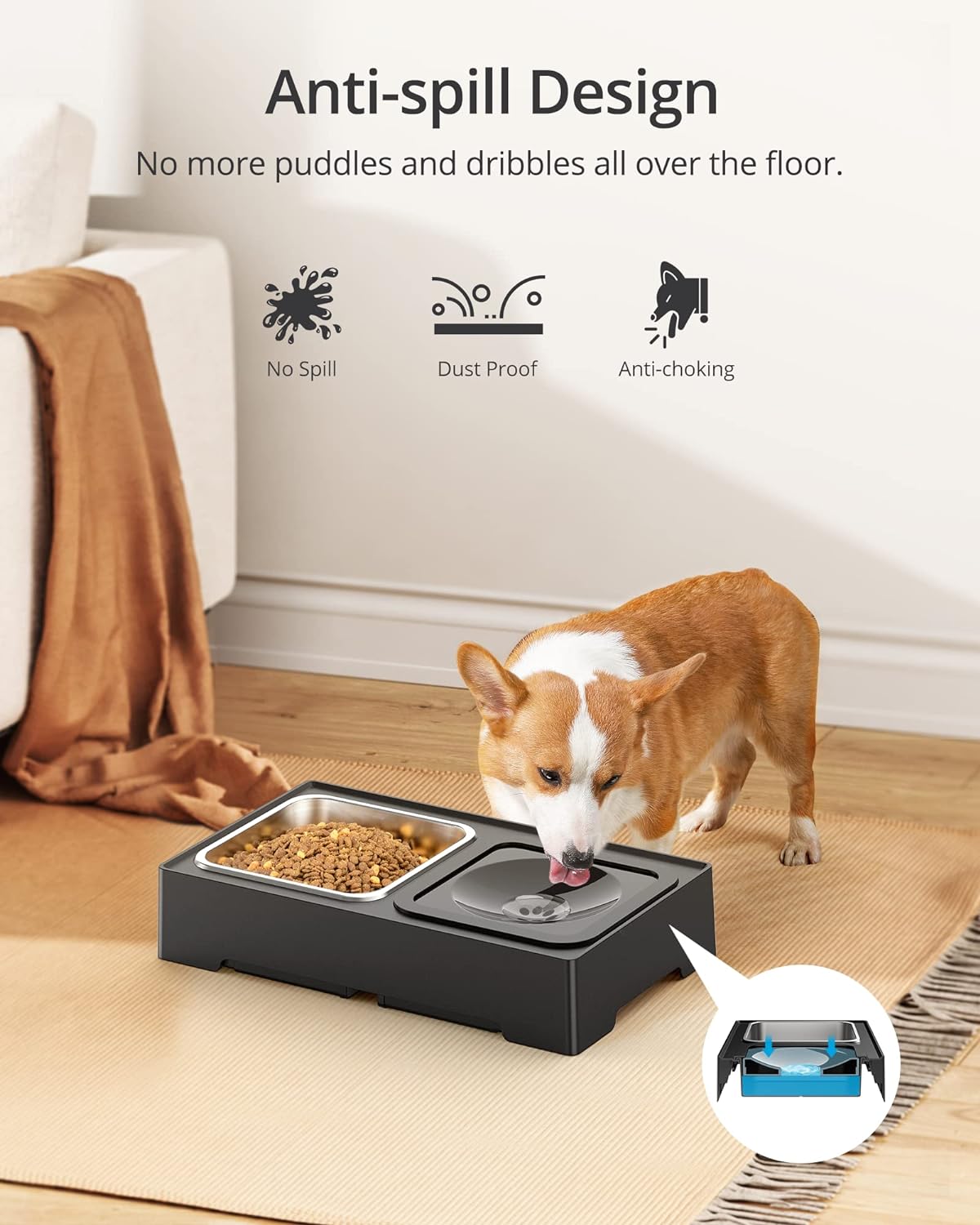 Adjustable Elevated Dog Bowl Grid Image 6