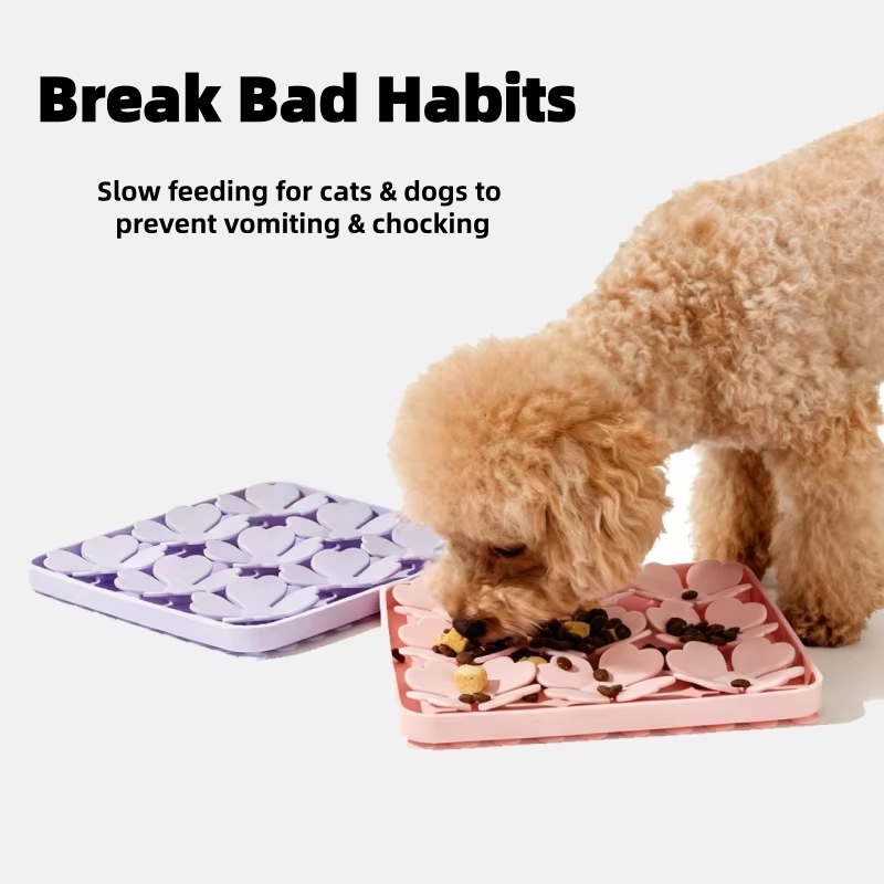 New Silicone Dog Slow Feeder Bowl Pet Cat Feeding Bowl Anti Slip Food Grade Dog Lick Mat Eco Friendly Pet Supplies