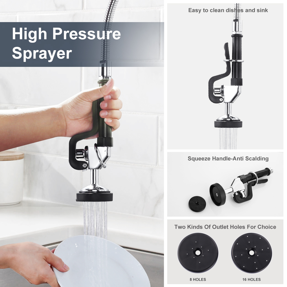 High Flow Kitchen Faucet UPC NSF Commercial Dishwasher Kitchen Deck Mount Pre Rinser Faucet