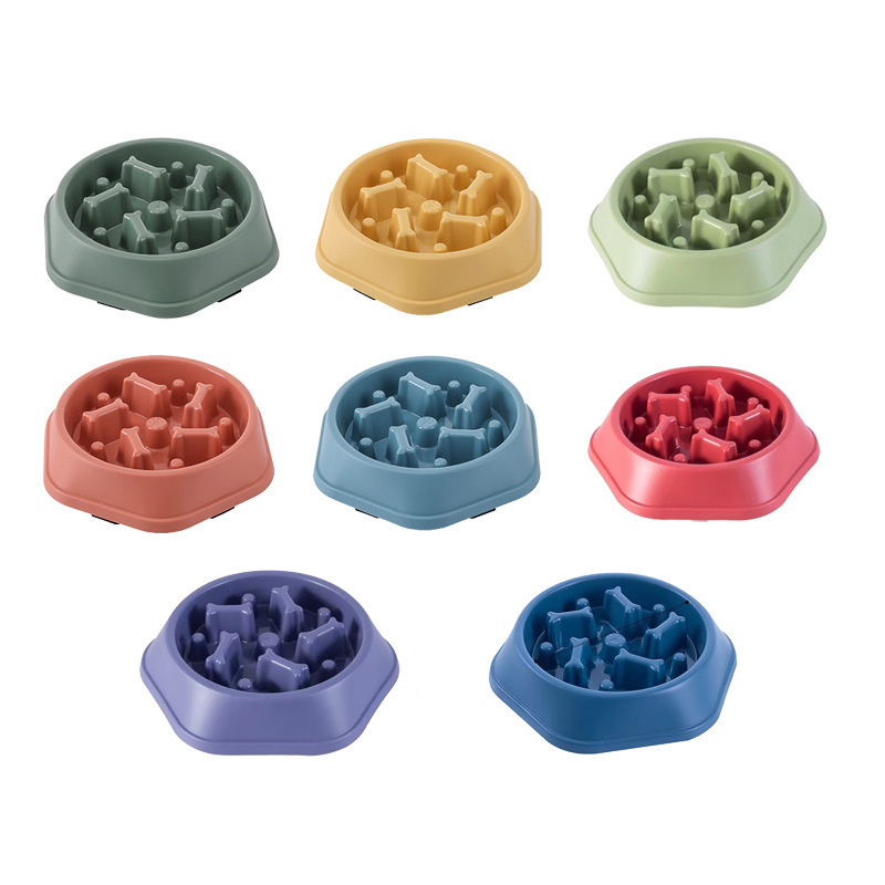 Dog Bowl Anti-choking Slow Food Bowl Dog Feeder Basin Cat Food Basin Dog Food Anti-overturning Plastic Pp Pet Bowls Feeder