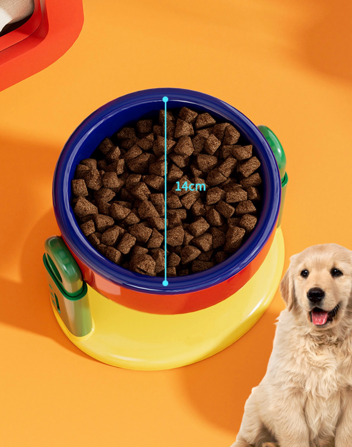 Suction-Cup Pet Bowl Height Adjustable Universal Dog Cat Feeding Bowl Cervical Spine Protection Tip-Proof Elevated Water Bowl