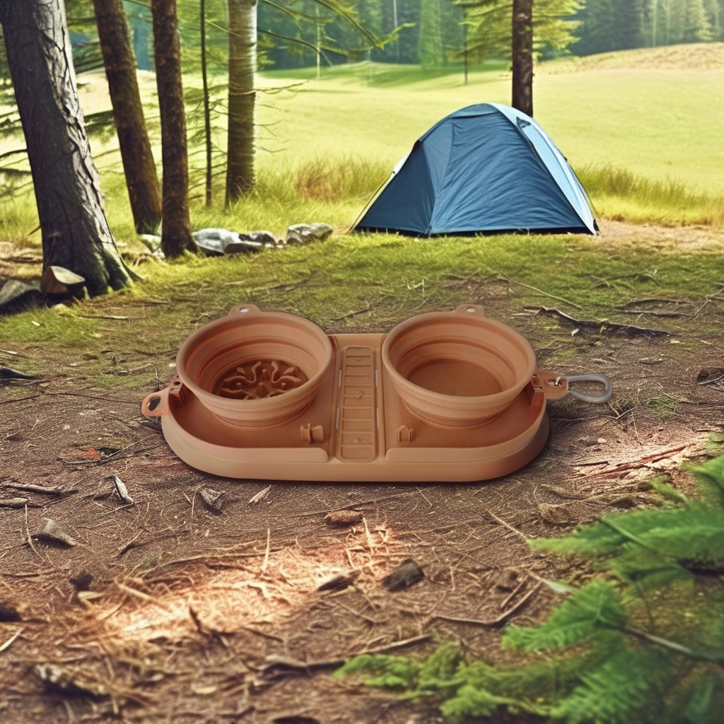 Collapsible Pet Slow Food Bowl Drinking Water Bowl 2 in 1 Multifunctional Portable Pet Dog Cat Travel Bowls Feeders