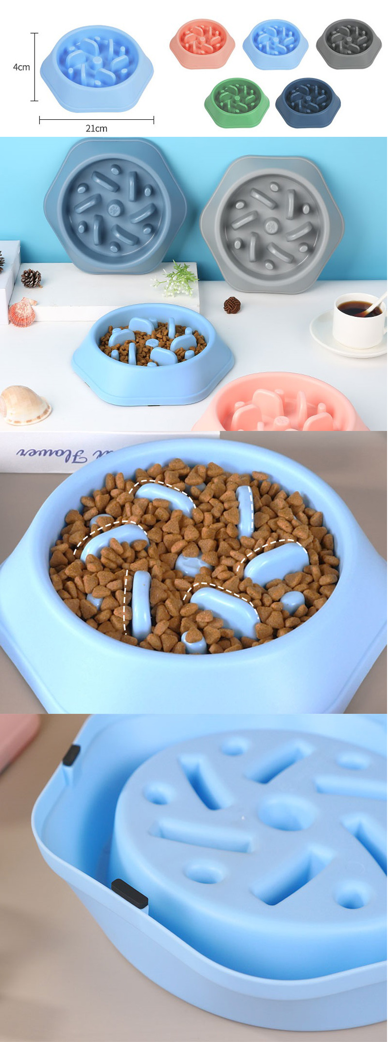 Hot Sell Portable Travel Silicone Plastic Feeder Pet Slow Feeder Dog Bowl With Lick Mat