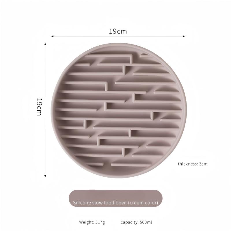 Green 317g Silicone Slow Food Bowl Easy Clean Dishwasher Safe Pet Feeder for Fast Eaters