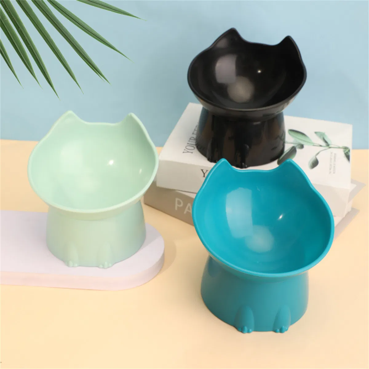 Whisker Cat Feeder Bowl Elevated Pet Feeding Dish Tilted Edge Cat Feeder Pet Neck Protection Pets Feeder Cat Bowl Pets Product Pet Goods Pet Ware Feeder Bowl