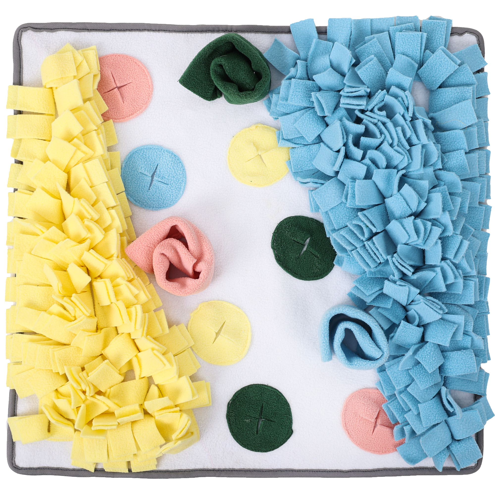 Hot Selling Interactive Slow Feeding Pet Dog Snuffle Carpet Cartoon Print Pattern Sniffing Mat Made Of Polar Fleece Felt Cloth