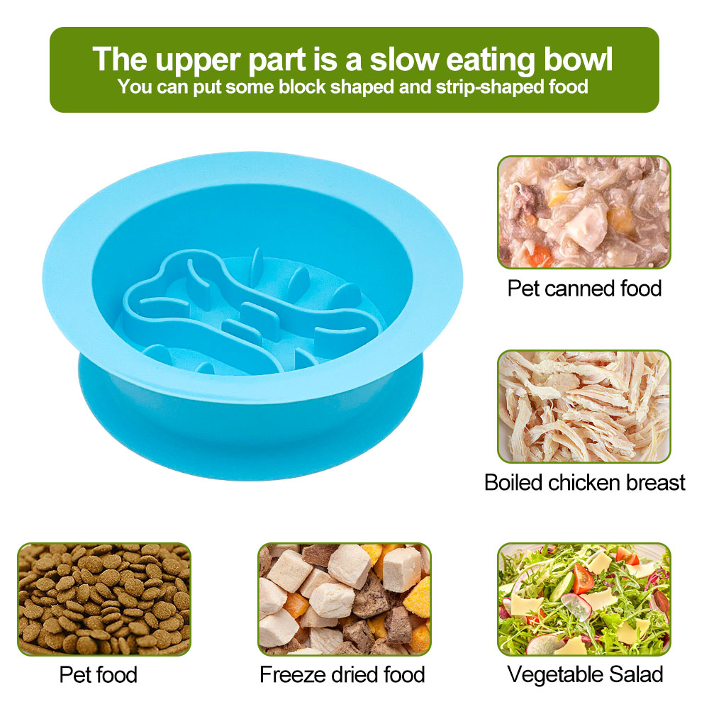 Multi Functional Pet Food Water Bowl Pet Lick Mat Silicone Dog Eating Food Water Bowl Slow Feeding Mat Slow Feeder Dog Bowl