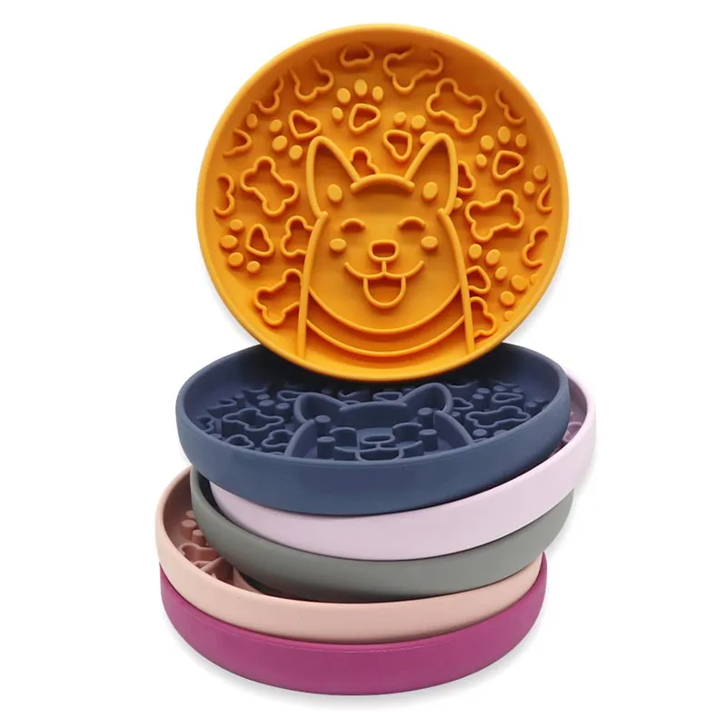 Silicone Slow Feeder Bowl for Dogs and Cats Non Slip Puzzle Feeder