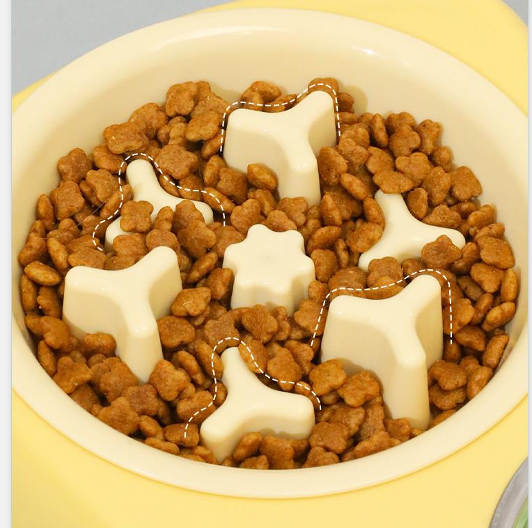 with Non-Slip Rubber Station Cat Bowls Double Dog Cat Water and Food Bowls Stainless Steel and Slow Feeder Bowls
