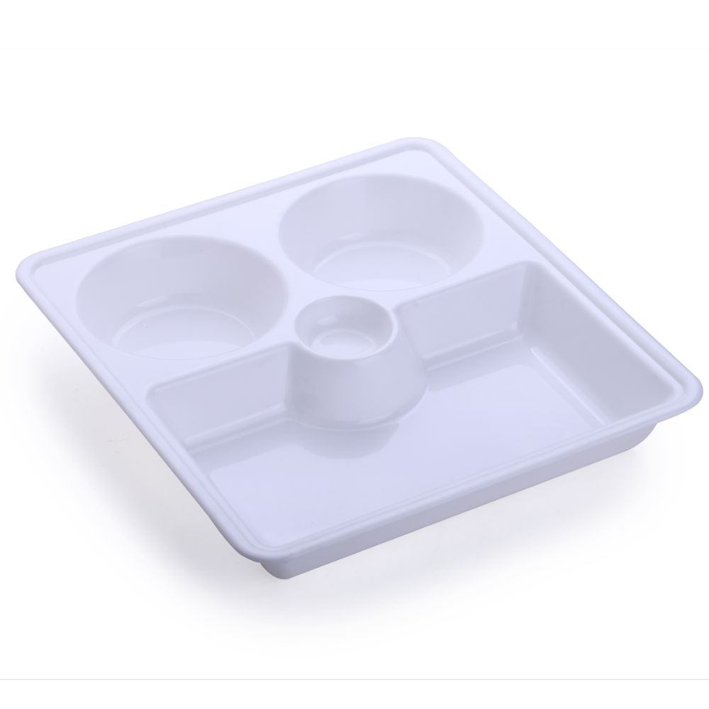 Multi Compartment Plastic Mess Tray Plates for Organized Meal Serving