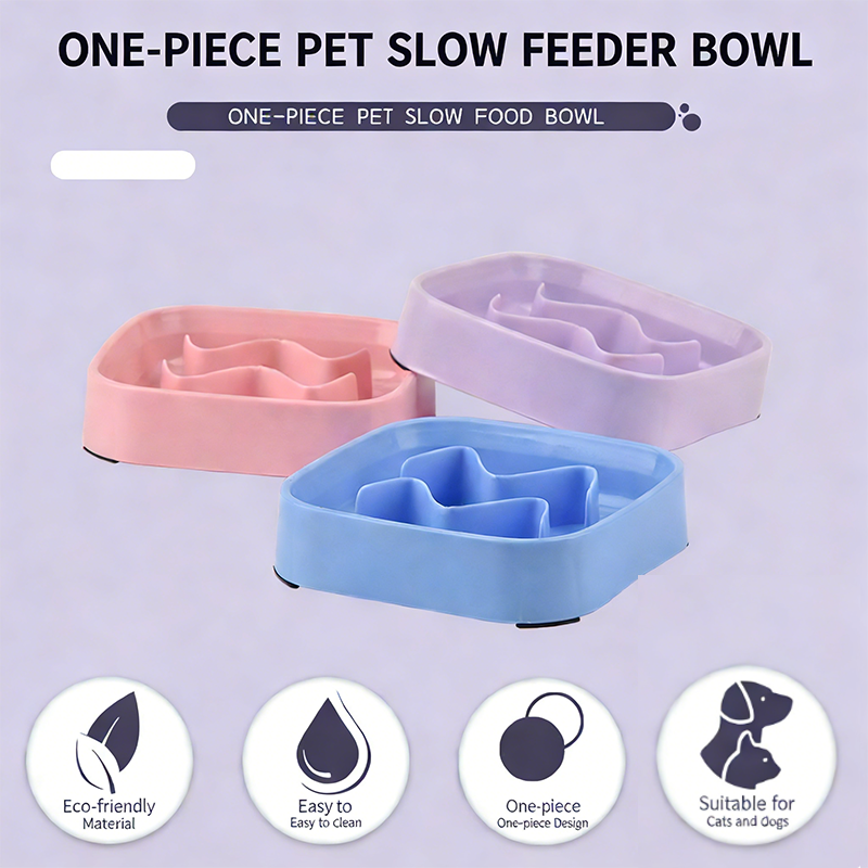 Slow Feeder Pet Bowl Anti-Choke Slow Eating Bowl for Cats Puppies Small Medium Dogs