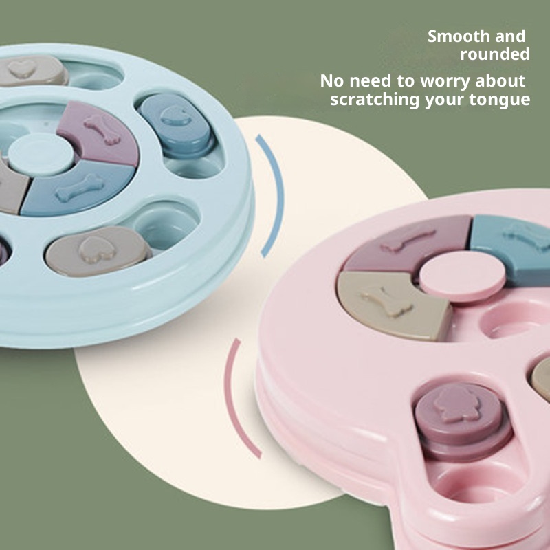 Dog Food Turntable Feeding Device Anti-Choking Slow-Feeding Dispenser with Bowl Supplies