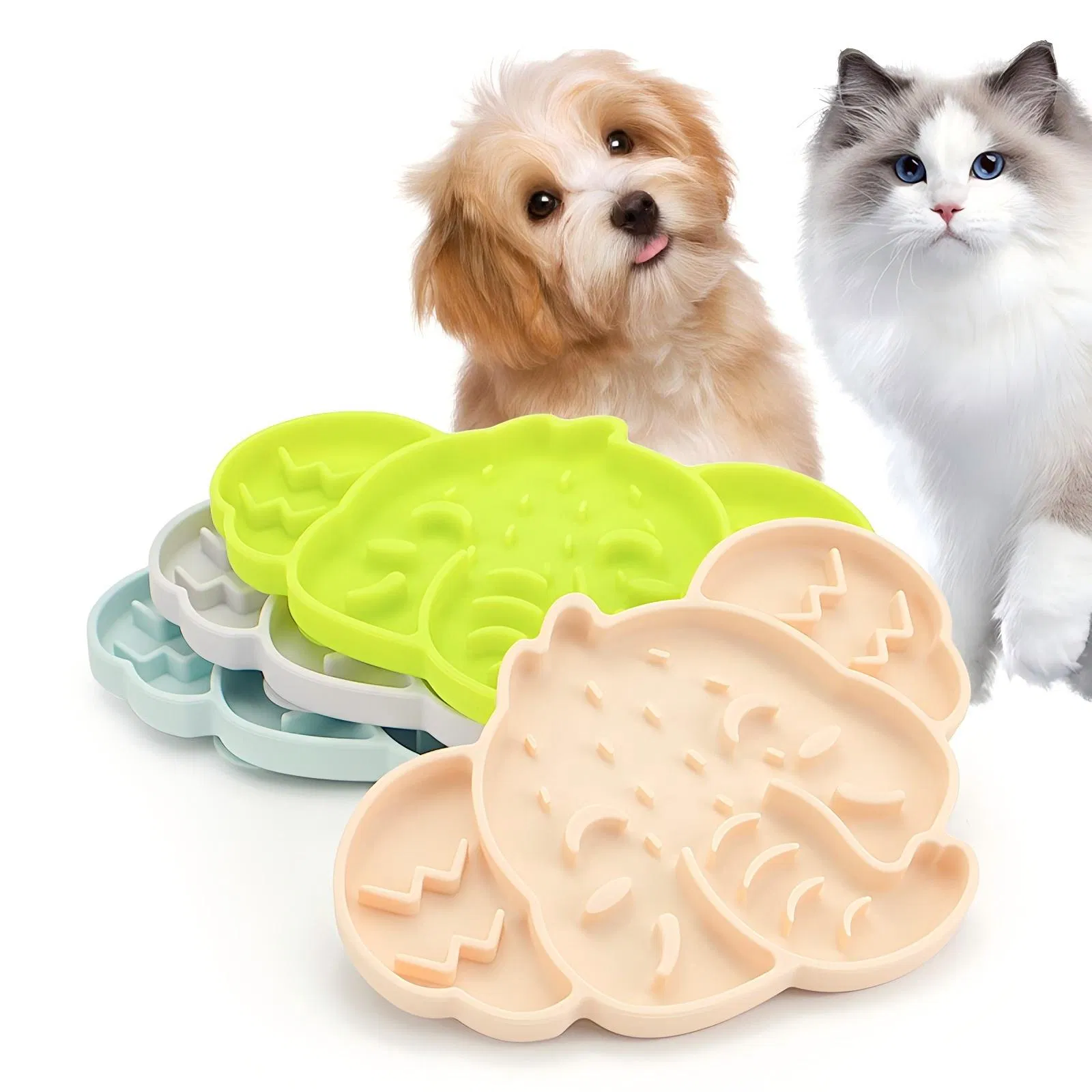 Wholesale Eco-Friendly Silicone Dog Lick Mat Slow Feeder Pet Bowls &amp; Feeders Dispenser Dog Enrichment Treats