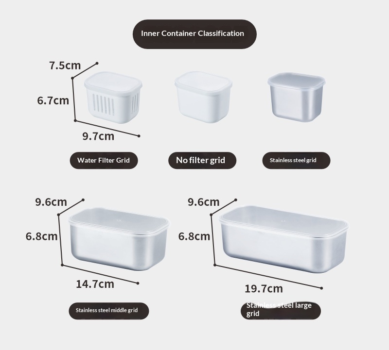 Portable Stainless Steel Divided Serving Tray Clear 8-Compartment Large Snackle Box Container