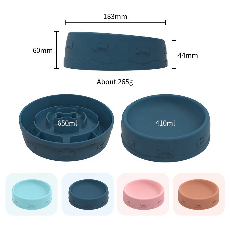 Silicone Pet Bowls Slow Food Feeding Water Bowl Portable Multifunctional Double Sided Slow Feeder Dog Cat Bowl