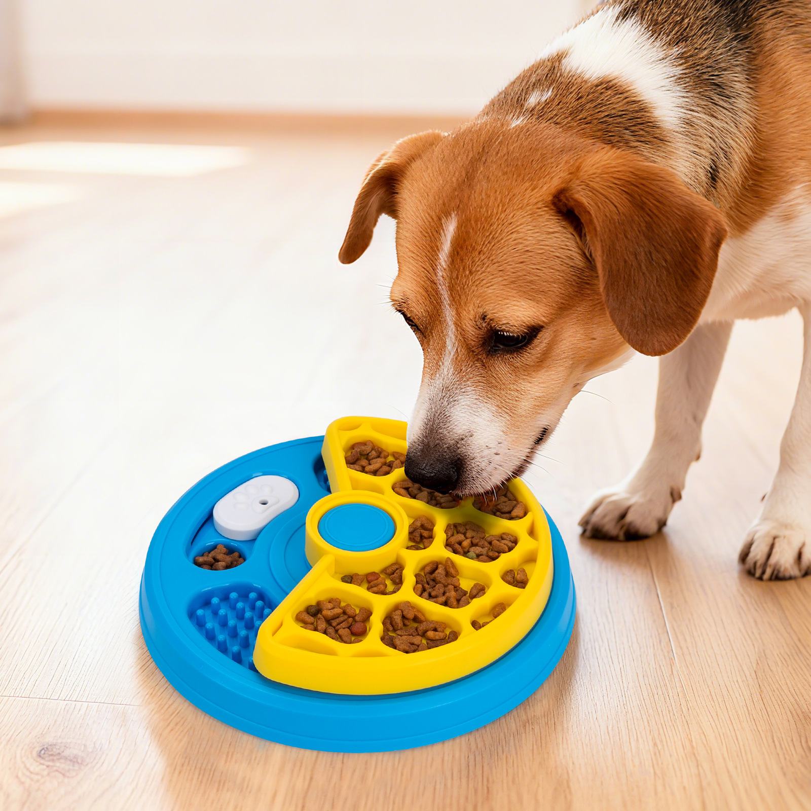 New Pet Slow Food Bowl Anti Choking Puzzle Spinning PP Feeder Maze Design Anti Upset Dog &amp; Cat Basin Portable Automatic