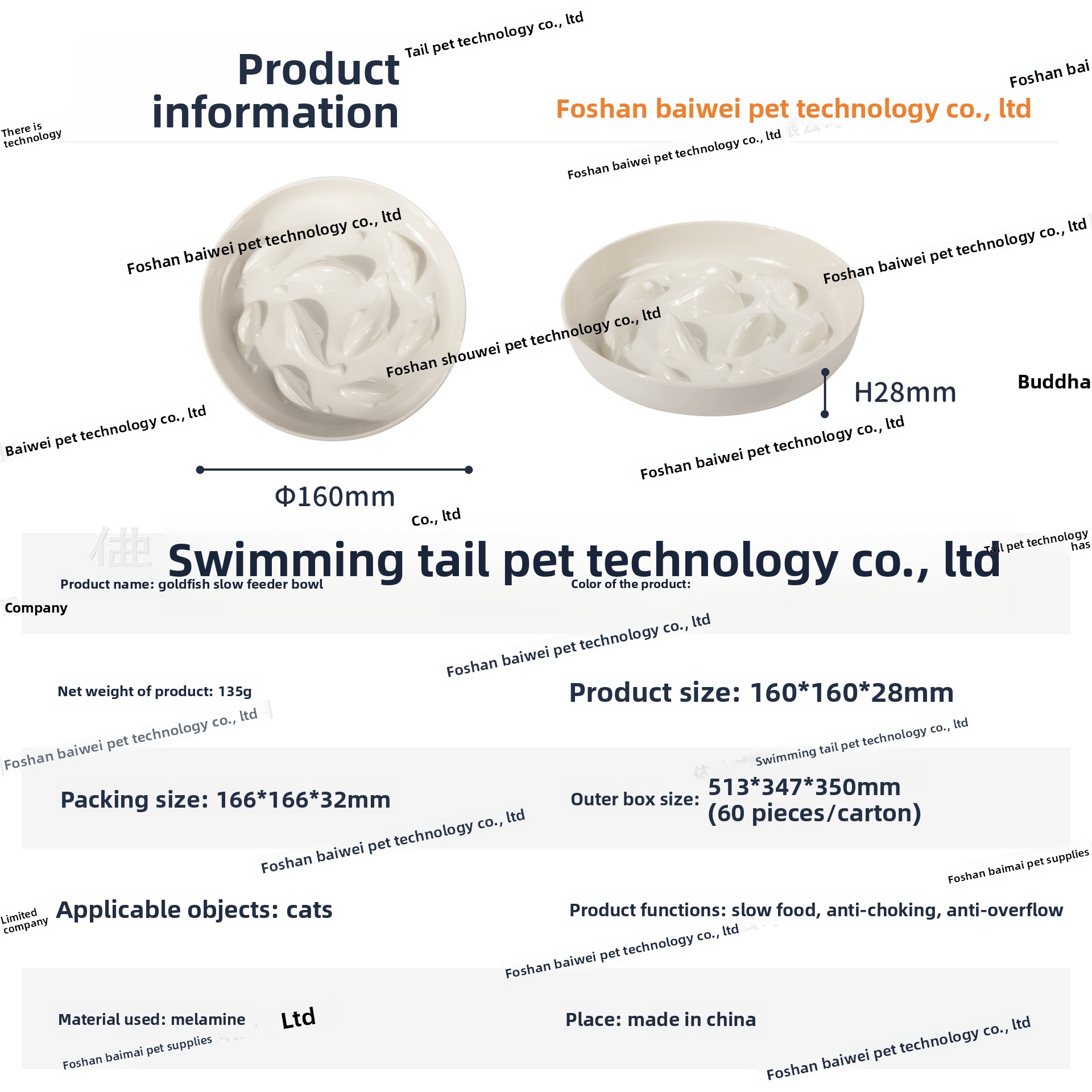 For Bestseller Slow-Feeding Round Dog Cat Pet Feeder Prevent Choking Slow-Eating Dish for Cats and Dogs