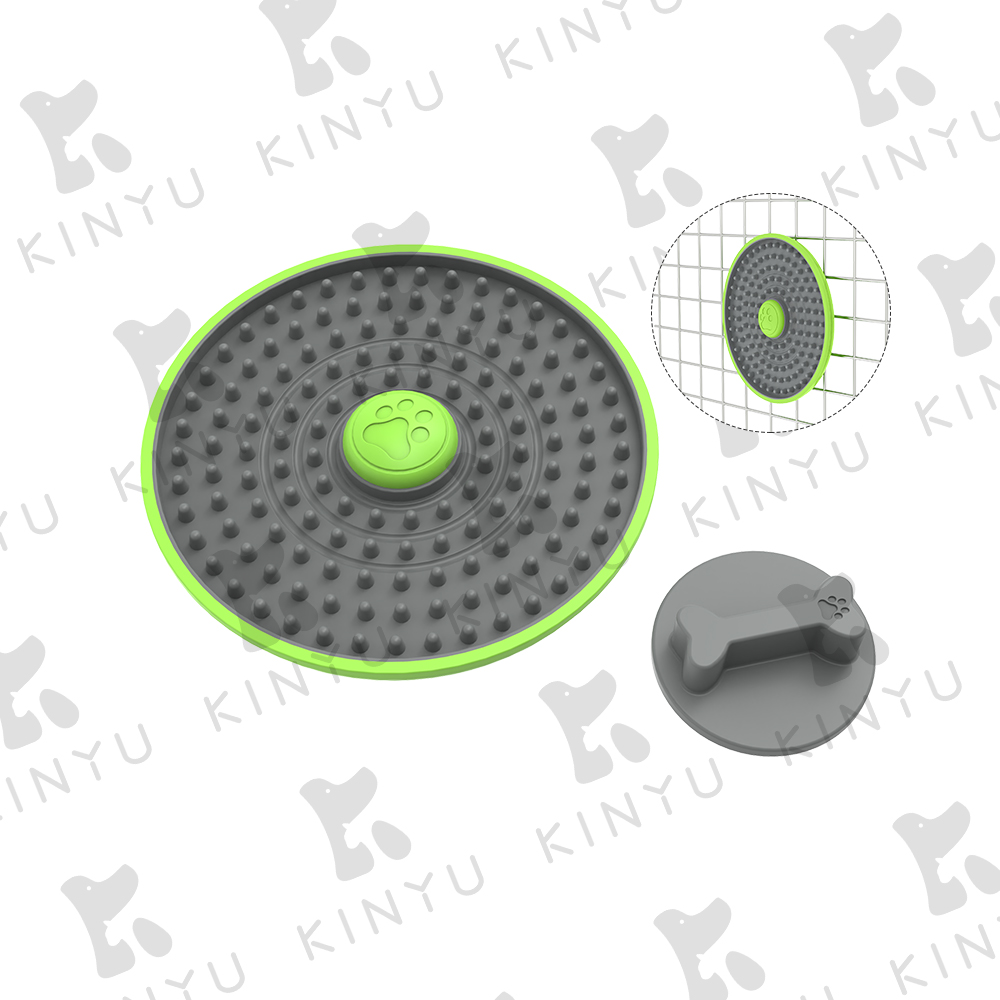 KINYU 2022 Eco-Friendly Plastic Multifunction Slow Feeding Dog Cage Lick Mat Crate Training Pad Dispenser Ball Portable Solid