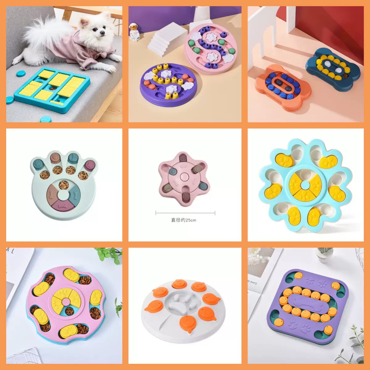 Dog Puzzle Toy Feeding Device Anti-choking Training Bowl Slow Eating Bowl