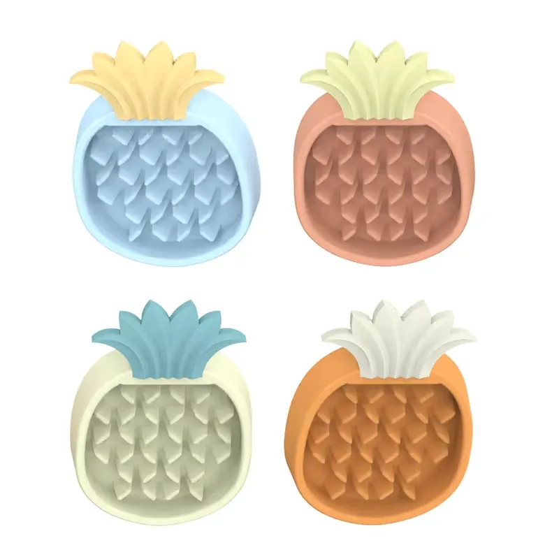 Silicone Pet Slow Food Bowls with Raised Texture Detailed Image 2