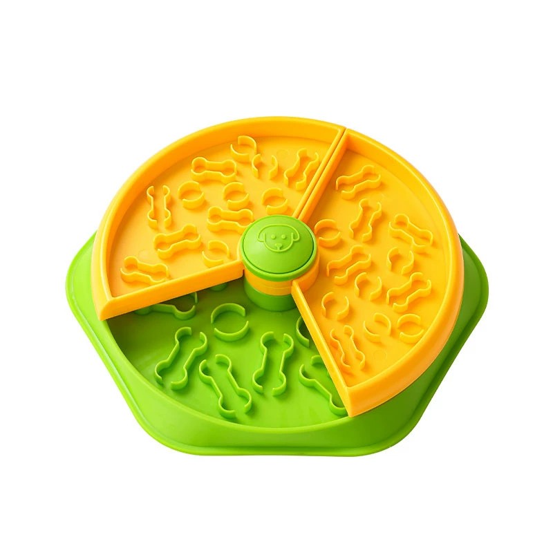 Cat Dog Rotatable Slow Feeder Puzzle Bowl Durable ABS Plastic Interactive Treat Dispenser for Mental Stimulation