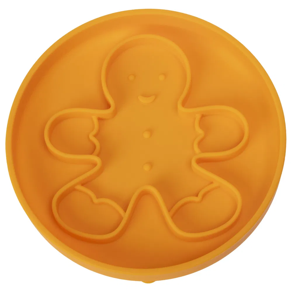 Christmas Design Eco-Friendly Silicone Slow Feeder Dog Bowl Durable Pet Feeder for Slow Eating Cats with Plate