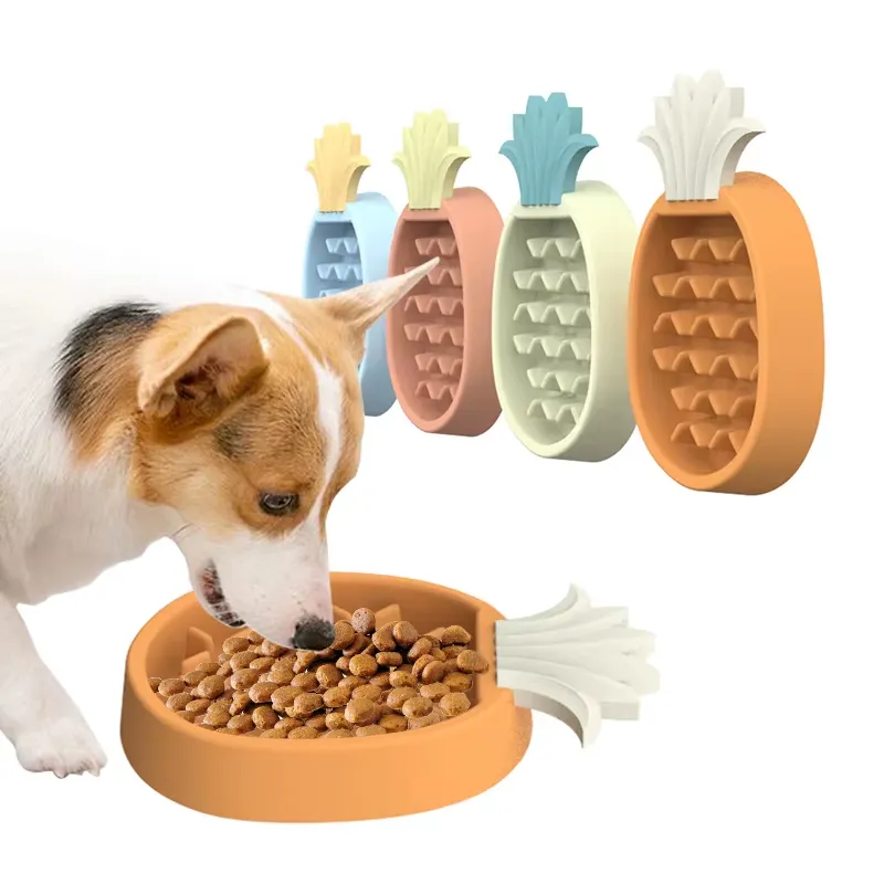 Silicone Pet Slow Food Bowls with Raised Texture Detailed Image 3