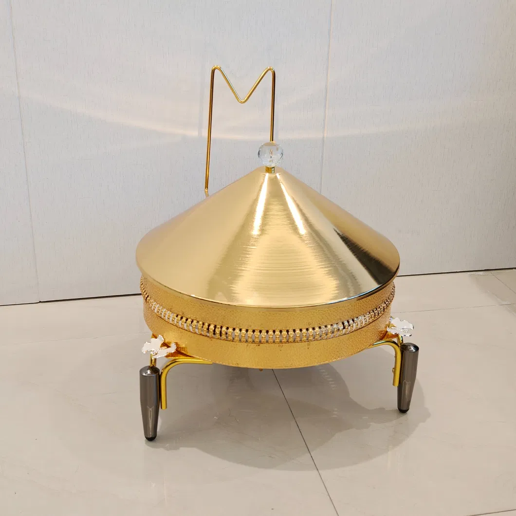 Decorative Gold Diamond Pattern Chafing Dish Base Structure