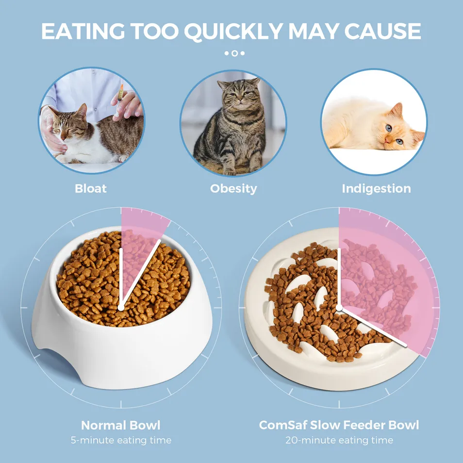 Anti-Choking Ceramic Slow Eating Pet Bowl with Cute Whale Design