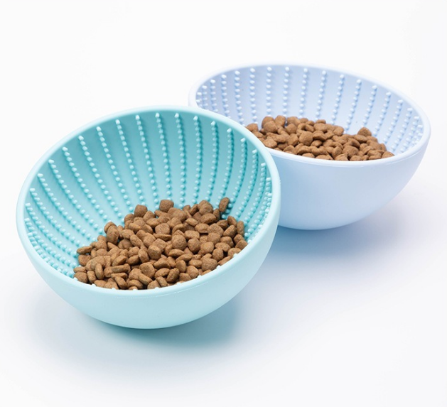 OEM ODM Custom Logo Food Grade Silicone Large 2-in-1 Lick Slow Feeder Dog Bowl for Pets