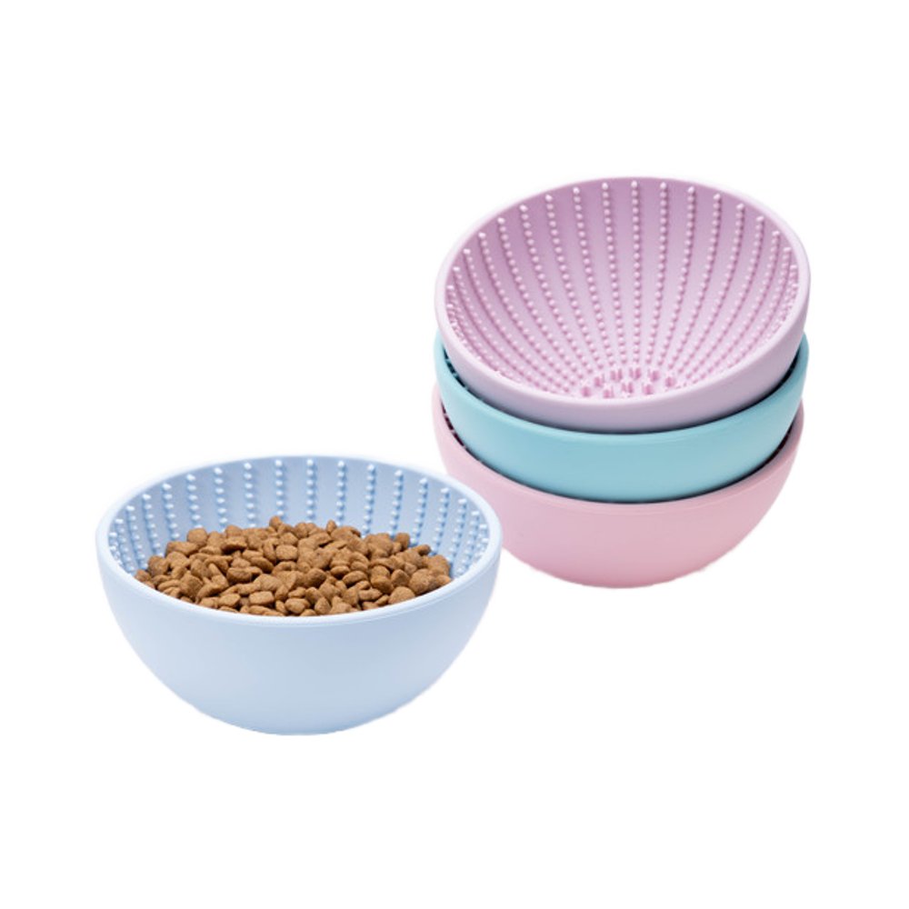 Eco-Friendly Food-Grade Silicone Pet Bowl Portable Slow Food Feeders for Cats and Dogs Designed for Licking