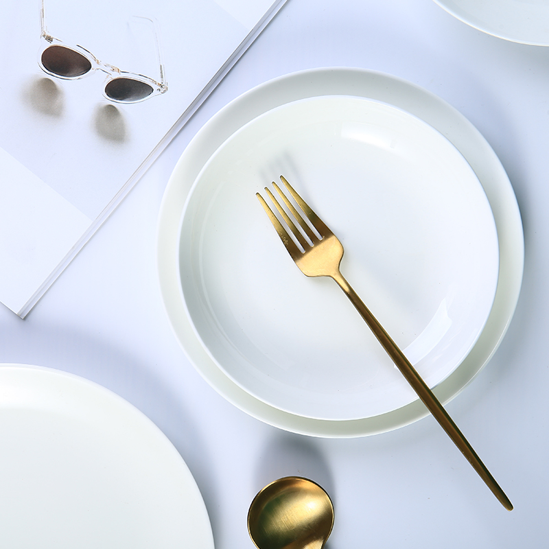Sample Customization Wholesale Custom Logo Dinner Ware Pattern Fine Bone China Ceramic White Plate Dish