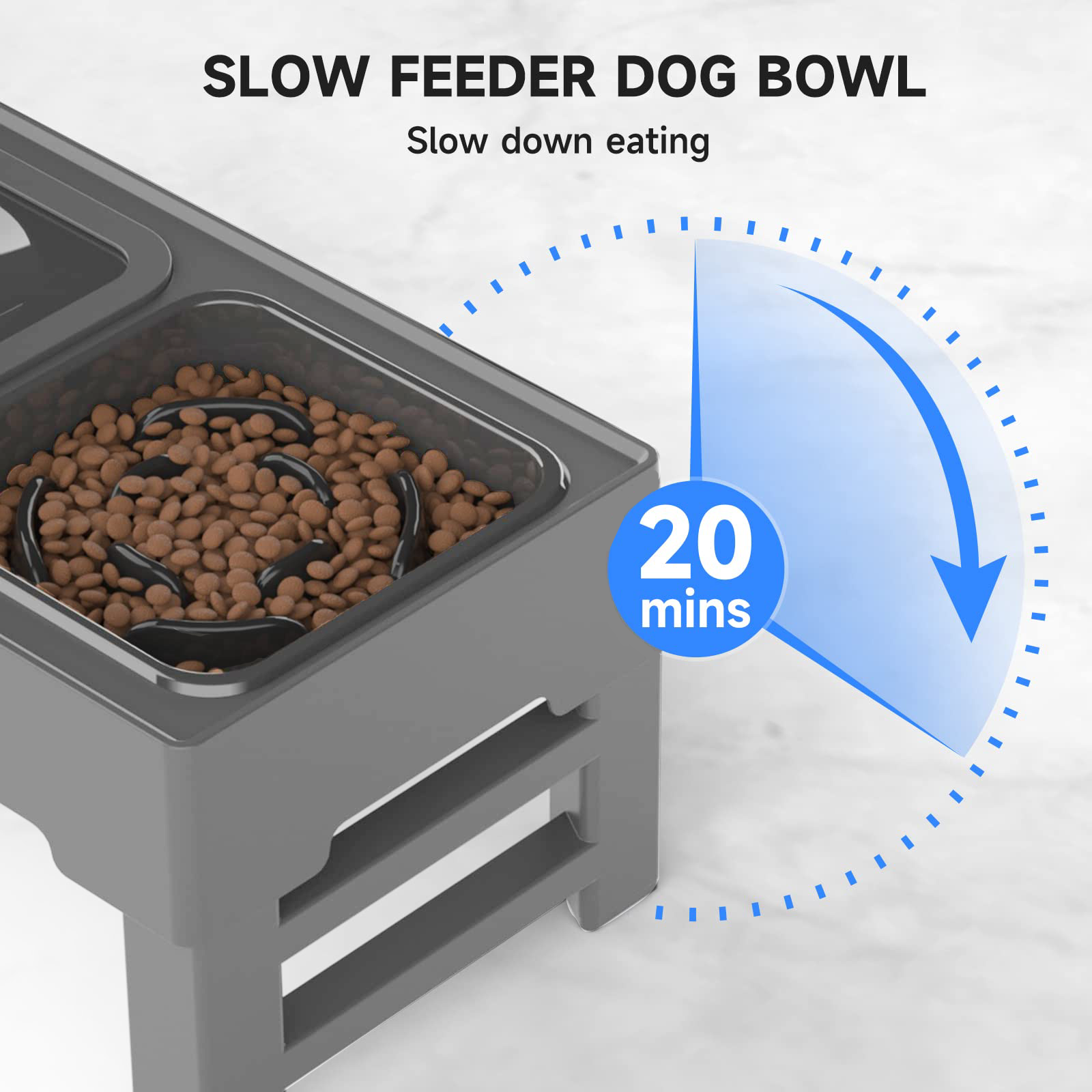 High Quality Stainless Steel Pet Bowls and Feeders 2-In-1 Elevated Slow Feeder Dog Bowls With No Spil Floating Water Bowl