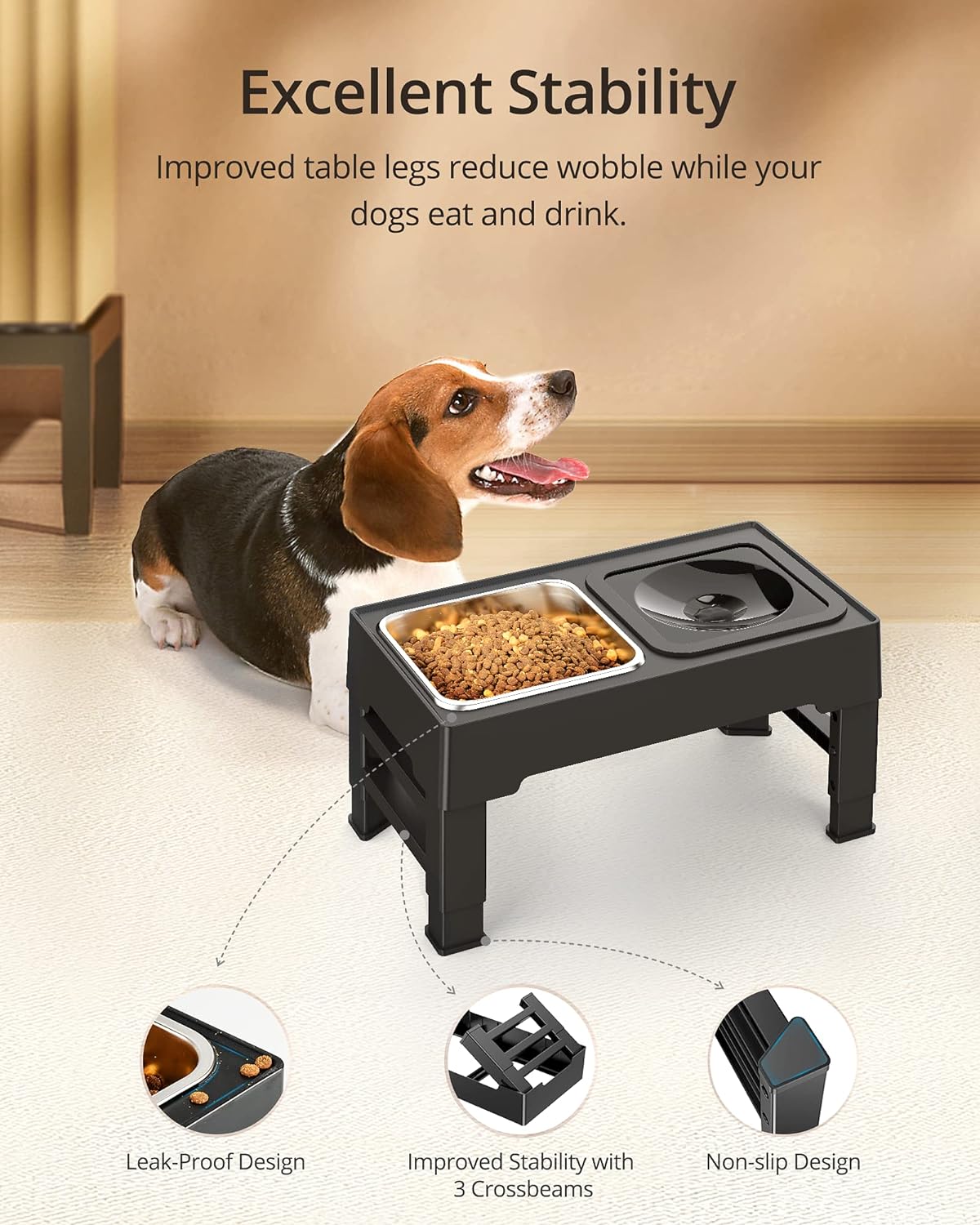 Adjustable Elevated Dog Bowl Grid Image 7