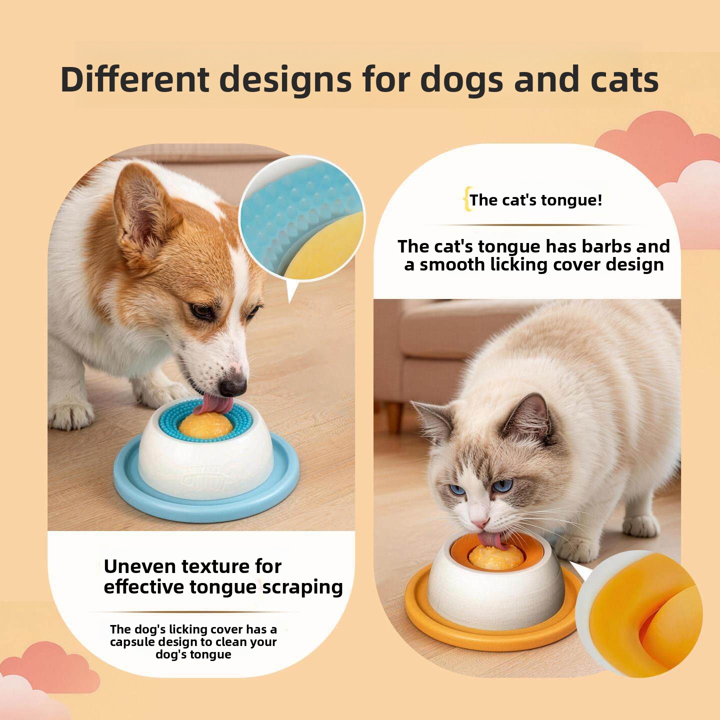 New ABS Material Slow Feeder Bowl Food-Dispensing Lickable Enrichment Toy For Dogs Cats Interactive Puzzle Keeps Cats