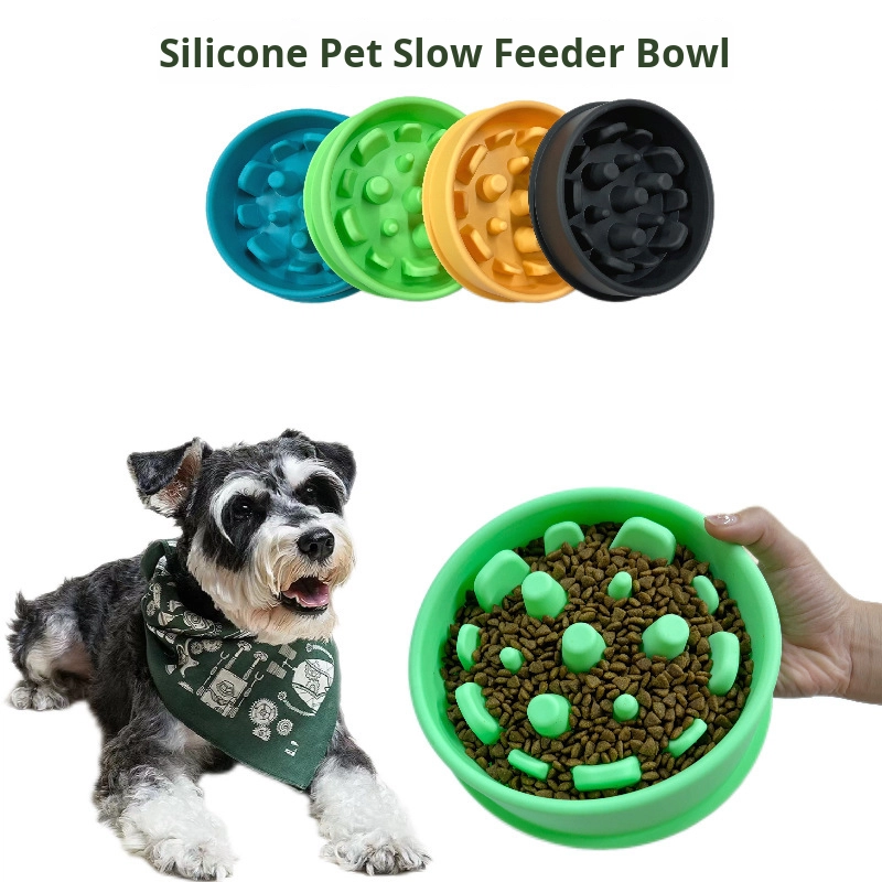 Food-Grade Silicone Anti-Choke Slow Feeder Bowl for Cats and Dogs Cross-Border Slow Eating Bowl for PETS