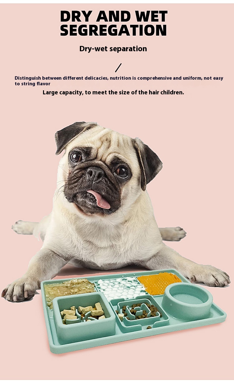 Travel-Friendly Eco-Friendly Slow Food Bowl Food Grade Silicone Licking Mat with Suction Cup for Dogs Cats Pet Plate Feeding Mat