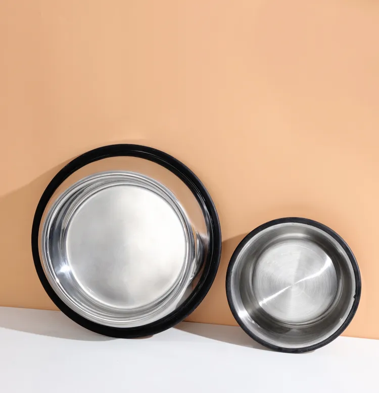 Wholesale Ergonomic Slanted Design Stainless Steel Pet Dog Bowl Food Grade Tilted Pet Feeding Bowls for Bulk Supply