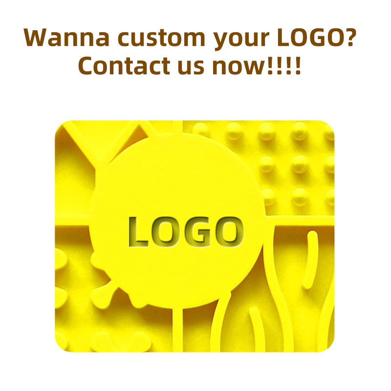 Custom 20*20 MM Pet Licking Pad Silicone Pet Food Dog Feeder Bowl Lick Mat Dog Licking Ball 100% BPA Free