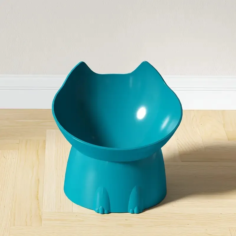 Whisker Cat Feeder Bowl Elevated Pet Feeding Dish Tilted Edge Cat Feeder Pet Neck Protection Pets Feeder Cat Bowl Pets Product Pet Goods Pet Ware Feeder Bowl