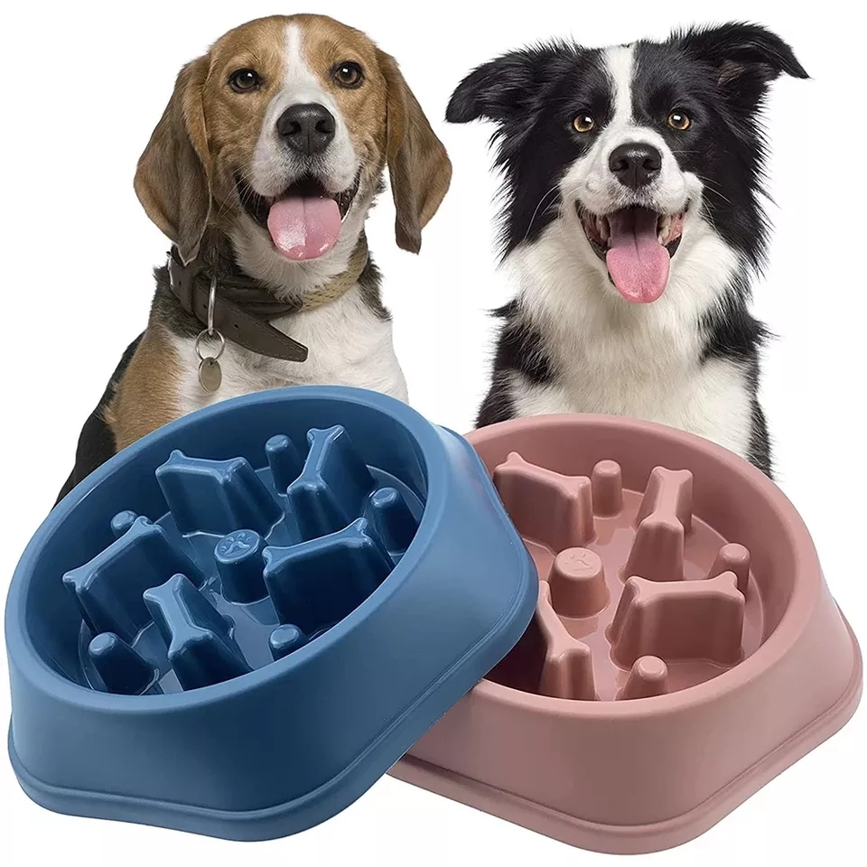 Pet Dog Slow Feeder Bowl Puppy Cat Slow Eating Dish Bowl Anti-Gulping Food Plate Feeding Dog Cat Food Bowl Pet Supplies