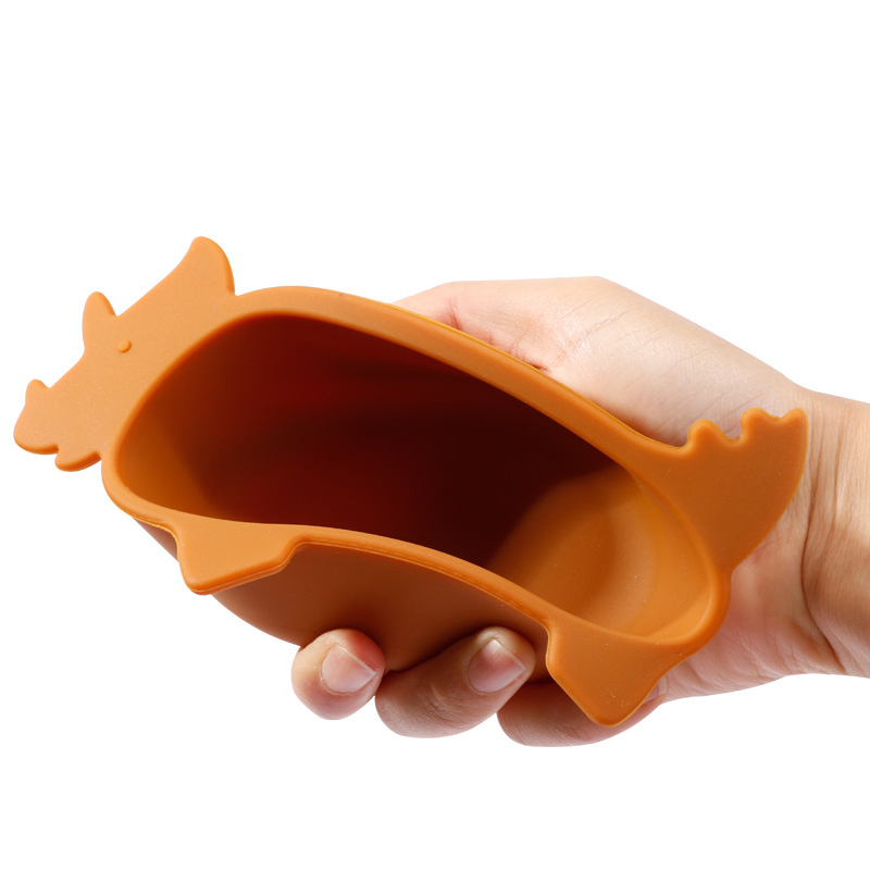 Dino Design Triceratops Food Grade Kids Toddlers Silicone Baby Feeding Plate Dish