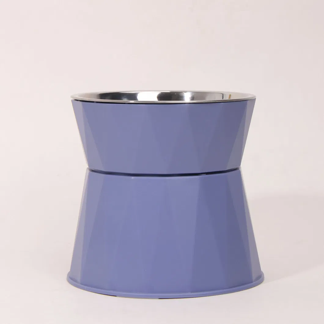 Stainless Steel Tilted Raised Cat Food Bowl Four-Leaf Clover Design Feeder Pet Food Water Bowl for Small Dogs Puppy