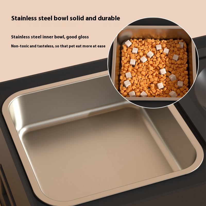 Adjustable Quadrate Shape Plastic Dog Food and Water Bowl Elevated Slow Feeder with Non-Spill Stand Raised Dog Bowls