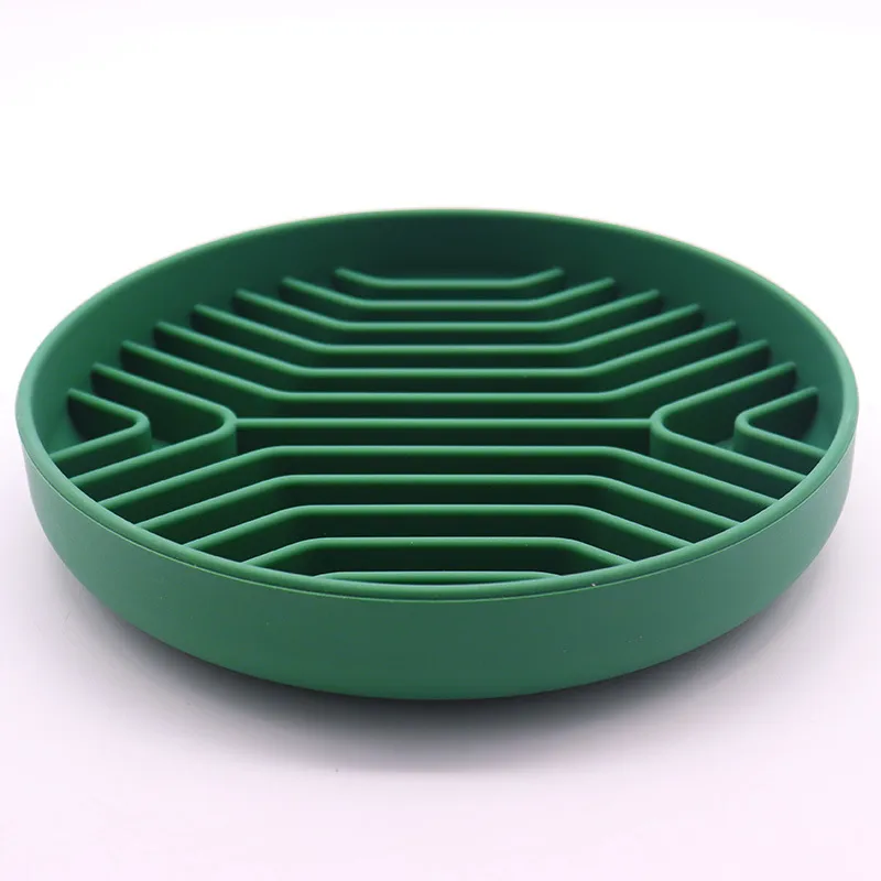 Custom Eco-Friendly Waterproof Silicone Dog Bowl Non-Slip Suction Cups Rounded Storage with Slow Feeder Feature